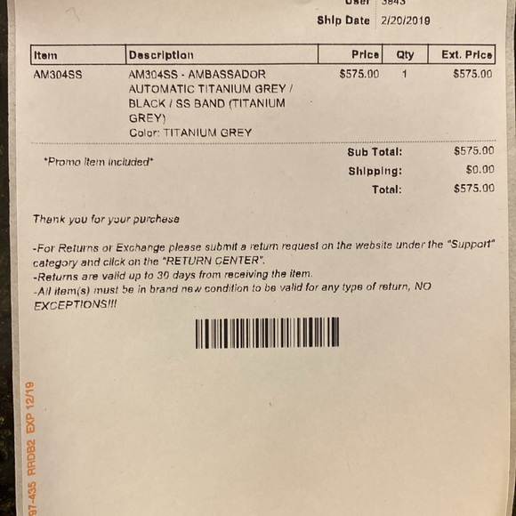 MSTR Meister AM304SS AMBASSADOR TITANIUM GREY AUTOMATIC/BLACK/SS BAND watch - Picture 9 of 13